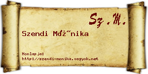 Szendi Mónika névjegykártya
